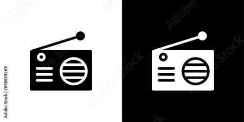 radio icon Flat fill set collection