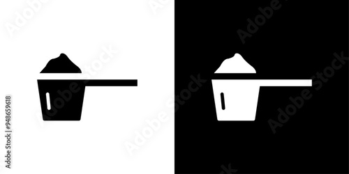 Scoop icon Flat fill set collection