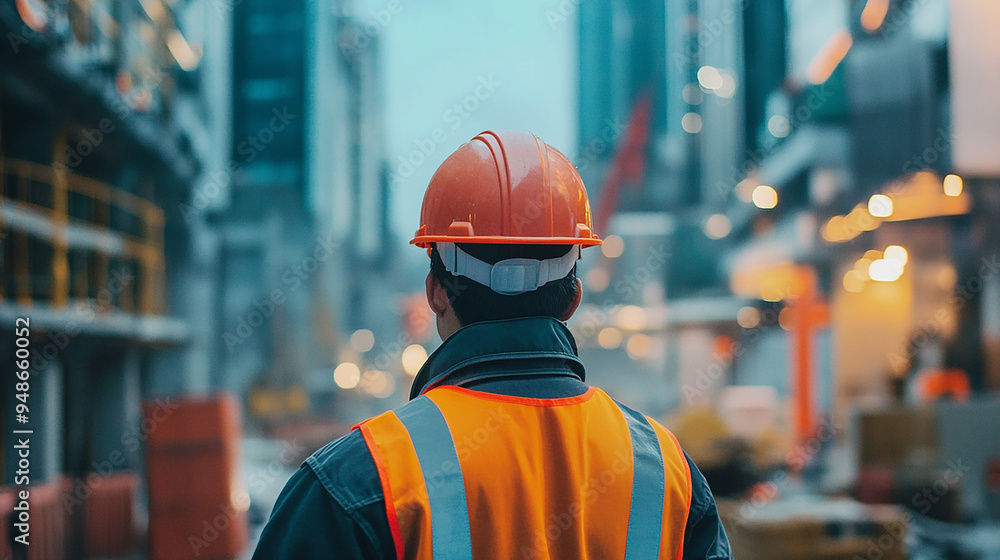 The depiction of an engineer wearing a hard hat on-site resonates with construction projects The depiction of an engineer wearing a hard hat on-site resonates with construction projects