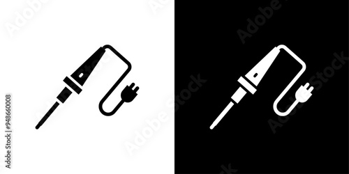 soldering iron icon Flat fill set collection