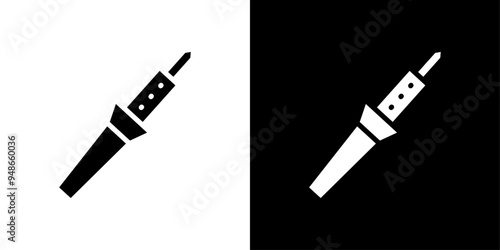 Soldering iron icon Flat fill set collection