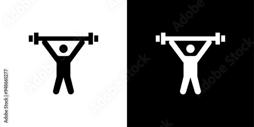 strength training icon Flat fill set collection