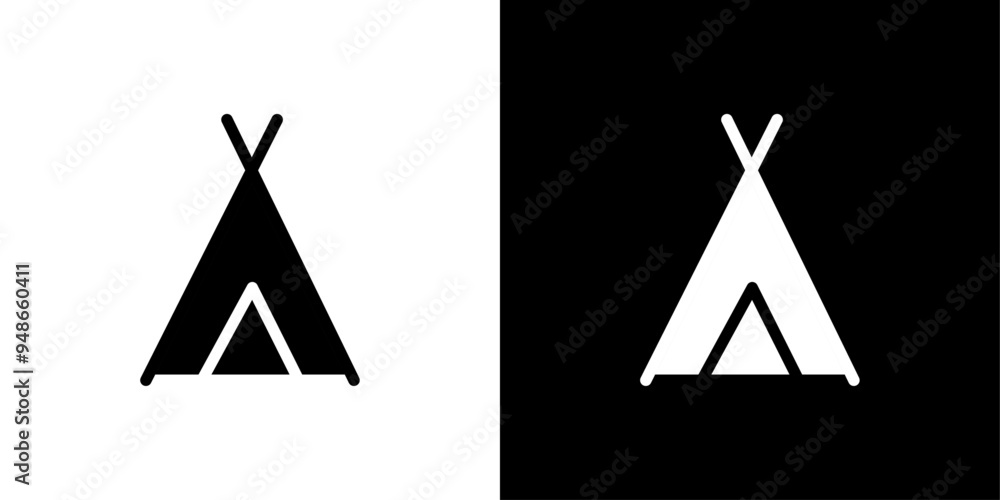 Teepee icon Flat fill set collection Teepee icon Flat fill set collection