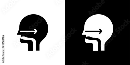 Swallowing reflex icon Flat fill set collection