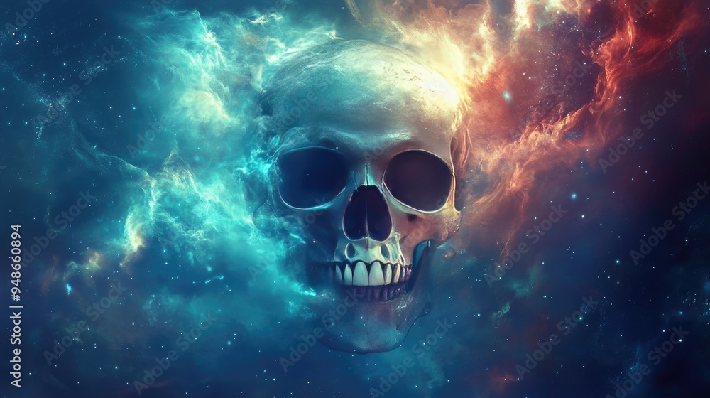 A Skull Emerging from a Cosmic Nebula A Skull Emerging from a Cosmic Nebula
