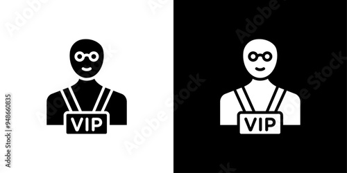 vip person icon Flat fill set collection