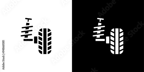 wheel alignment icon Flat fill set collection
