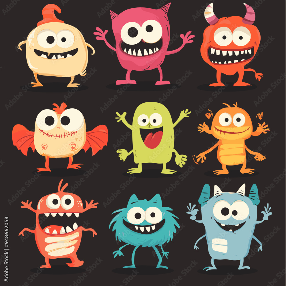 Fototapeta premium A set of fun Halloween inspired characters.