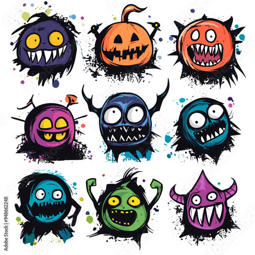 A set of fun Halloween inspired characters.