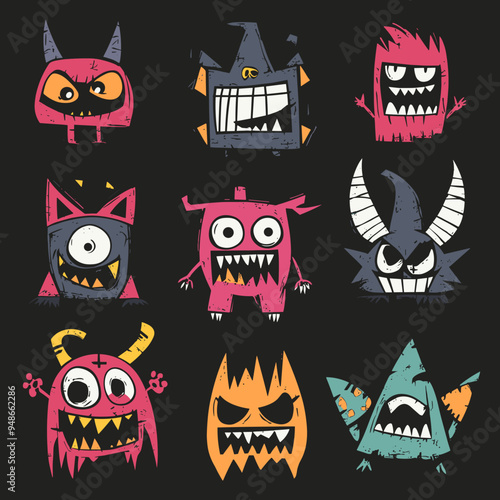 A set of fun Halloween inspired characters.