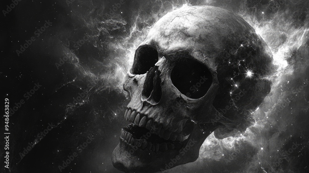 A Skull Emerges from a Cosmic Nebula A Skull Emerges from a Cosmic Nebula