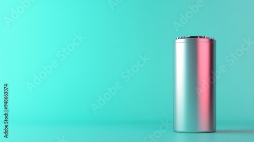 Stylish metallic object on a vibrant turquoise background, showcasing modern design and minimalism.