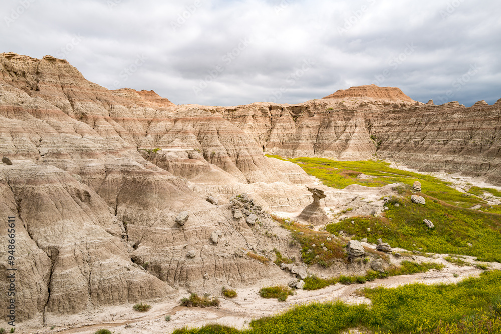 Millions of years of erosion created the rock formation titled Thors Hammer in the Badlands National Park of South Dakota Millions of years of erosion created the rock formation titled Thors Hammer in the Badlands National Park of South Dakota