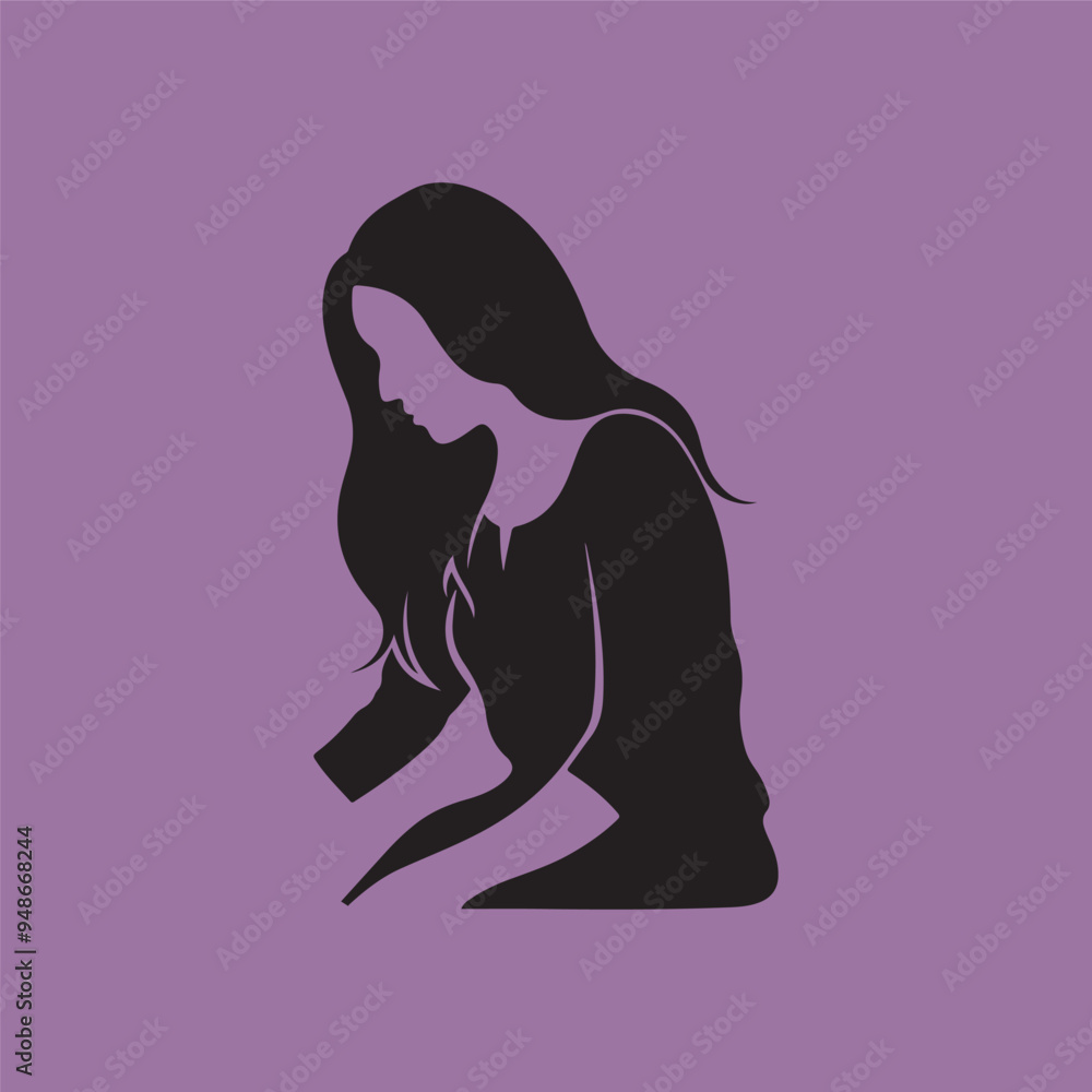 Vector Beauty: Silhouette Design of a Girl Vector Beauty: Silhouette Design of a Girl