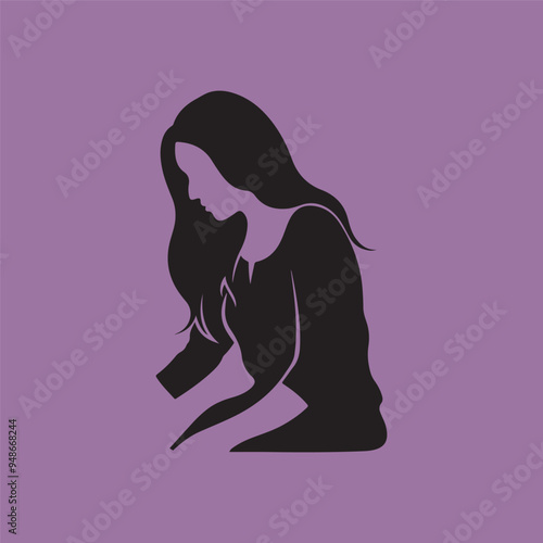 Vector Beauty: Silhouette Design of a Girl