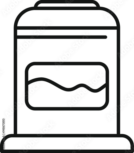 Protein powder container icon outline vector. Sport nutrition container for bodybuilding illustrating healthy lifestyle