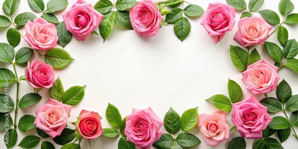 Rose flower with leaves creating a beautiful frame, rose, flower, leaves, frame, floral, decoration, nature, romantic Rose flower with leaves creating a beautiful frame, rose, flower, leaves, frame, floral, decoration, nature, romantic