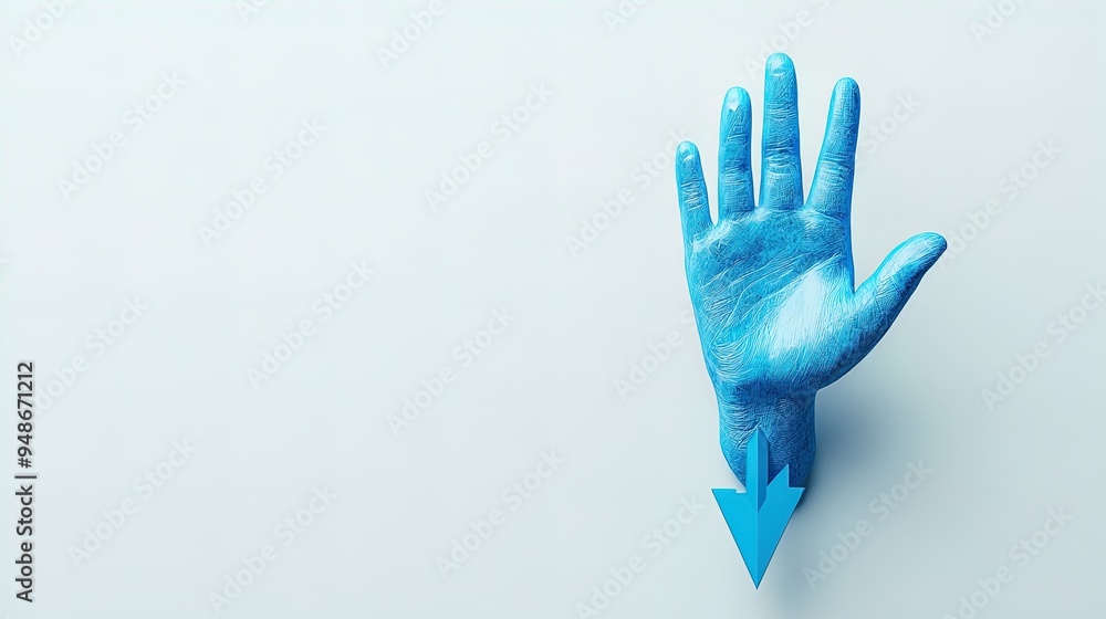 Elevate Your Space with a Striking Poster: A Bold Blue Arrow Curving Upwards and a Cartoonish Hand Waving Hello – Perfect for Sports Interiors and Motivational Decor! Elevate Your Space with a Striking Poster: A Bold Blue Arrow Curving Upwards and a Cartoonish Hand Waving Hello – Perfect for Sports Interiors and Motivational Decor!