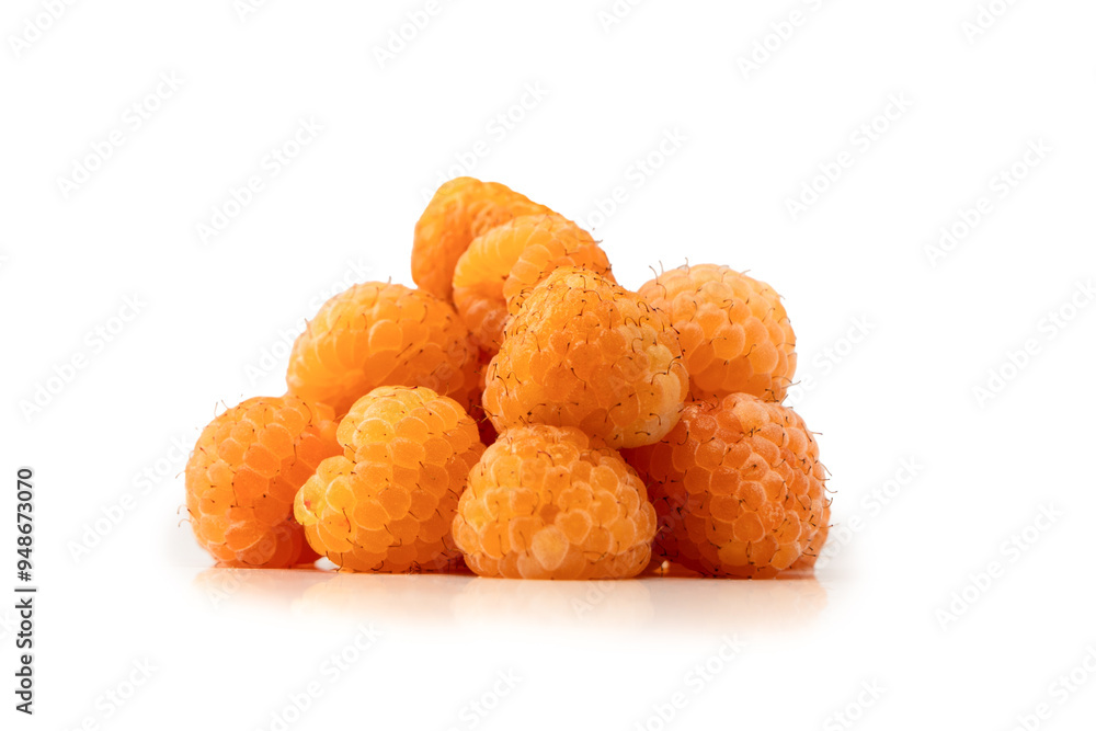 Tasty fresh raspberry isolated on a white background. Top view. Tasty fresh raspberry isolated on a white background. Top view.