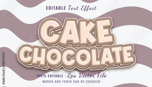 cake chocolate 3d text effect design