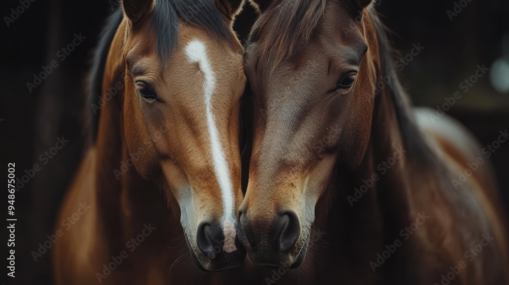 Two Horses Close Up Portrait Two Horses Close Up Portrait