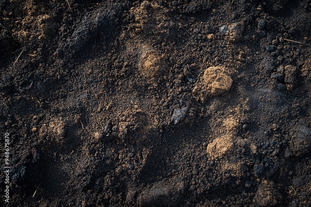 mounds of fertile dark soil for the environment. background for farmer and ecology theme design.generative ai mounds of fertile dark soil for the environment. background for farmer and ecology theme design.generative ai