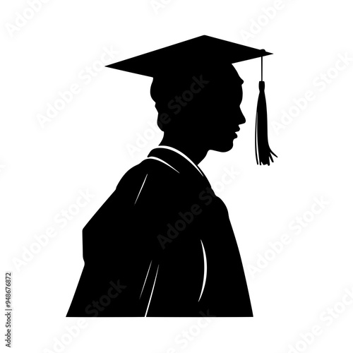 vector silhouette of a Masters Degree