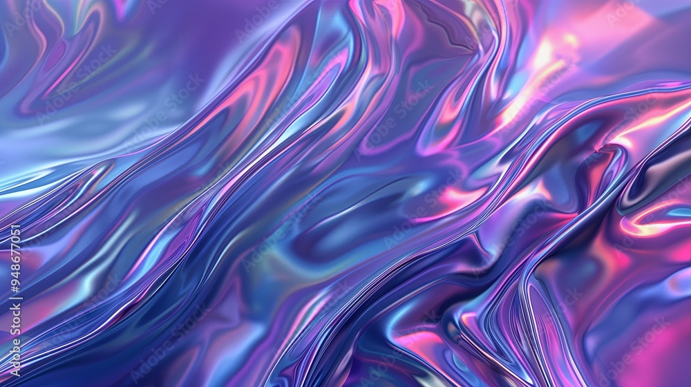 A mesmerizing abstract background composed of fluid, wave like structures in iridescent hues. The A mesmerizing abstract background composed of fluid, wave like structures in iridescent hues. The