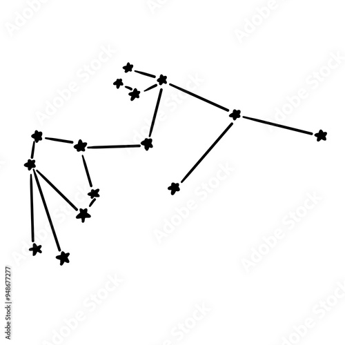 constellation of Aquarius illustration photo