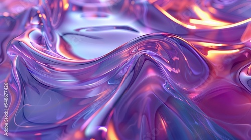 A mesmerizing abstract background composed of fluid, wave like structures in iridescent hues. The photo