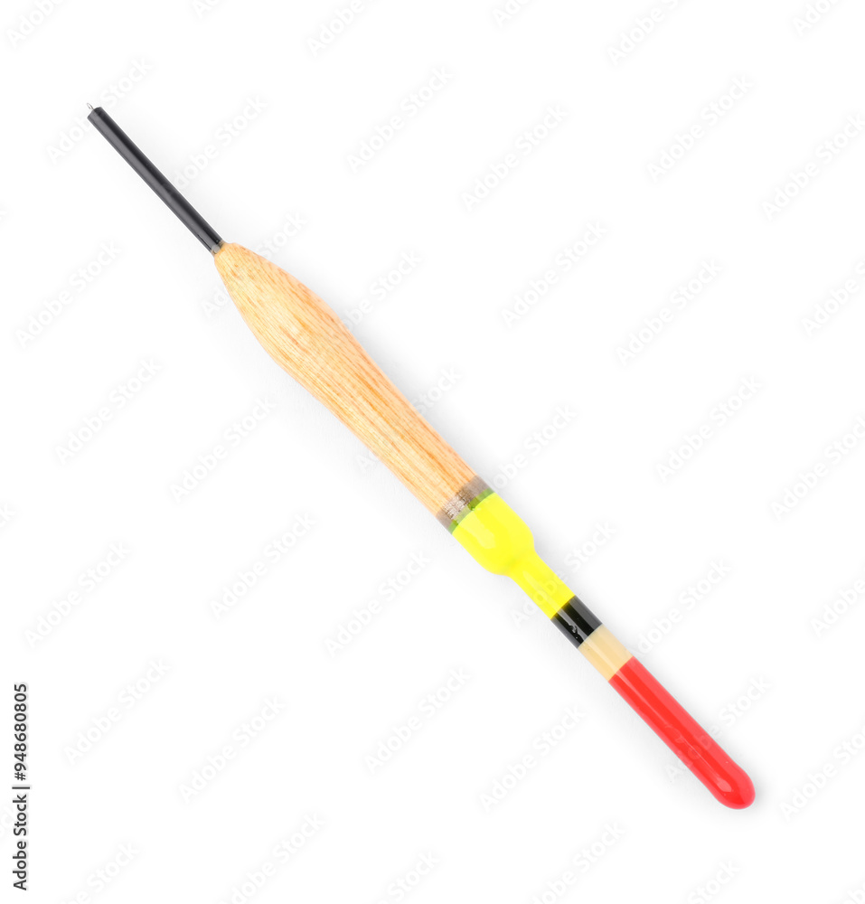 Fishing float isolated on white, top view. Angling equipment Fishing float isolated on white, top view. Angling equipment