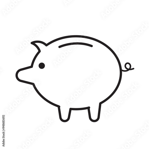 piggy bank vector with a dollar coin illustration on a white background