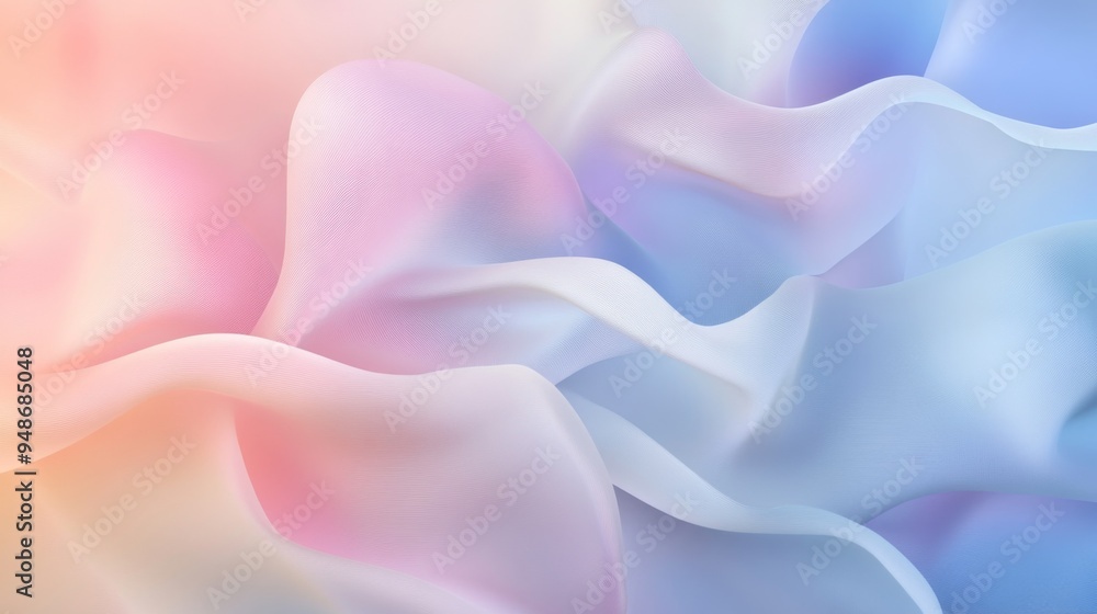 Obraz premium A smooth abstract background with soft pastel colors and gentle curves, creating a calming and elegant visual effect for design projects