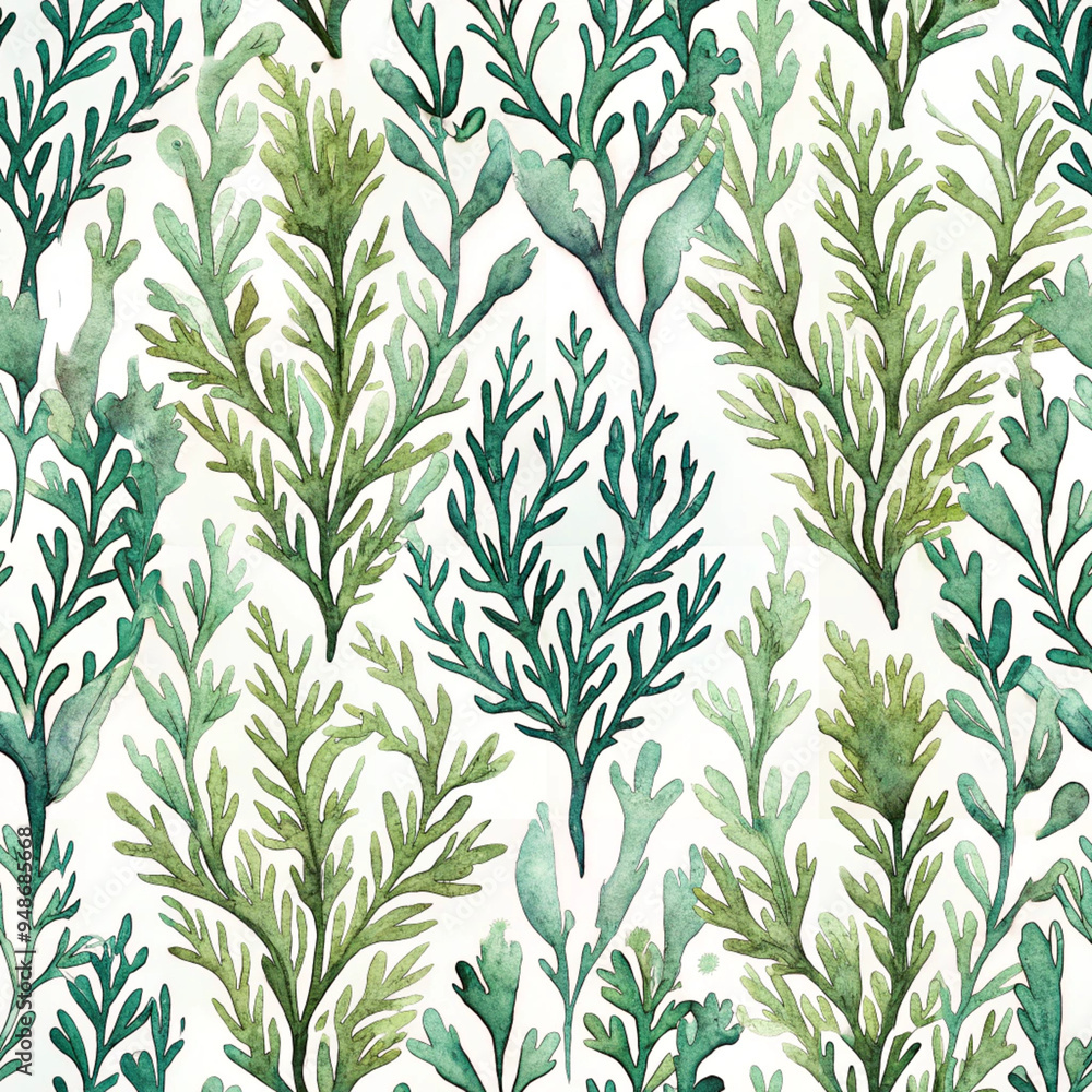 Fototapeta premium seamless pattern with green leaves