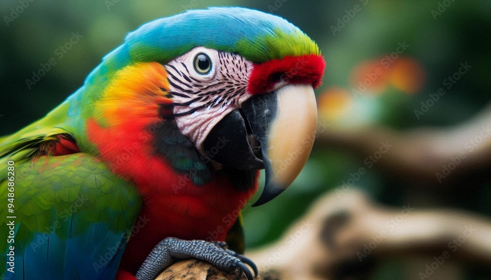 Parrots with Colorful Beaks in Their Natural Habitat Parrots with Colorful Beaks in Their Natural Habitat