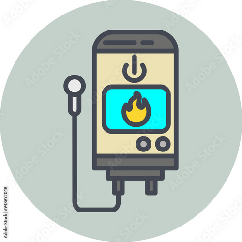 Tankless Water Heater Vector Icon