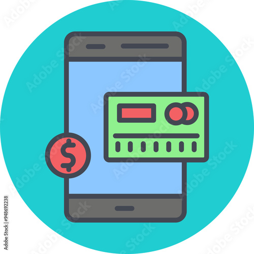 Mobile Banking Vector Icon