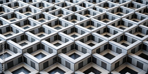 Interlocking Frames A 3D Illusion of Infinite Squares, Abstract, Geometry, Pattern