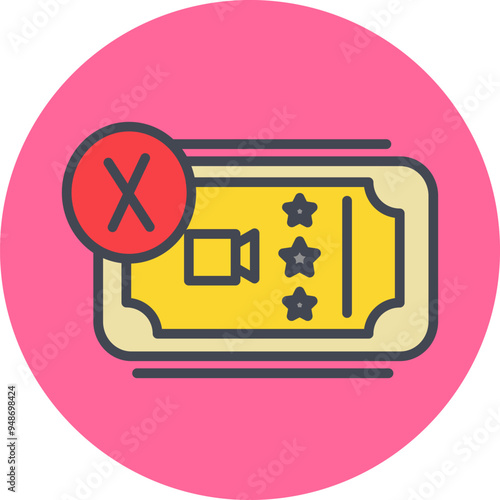 Cancel Ticket Vector Icon