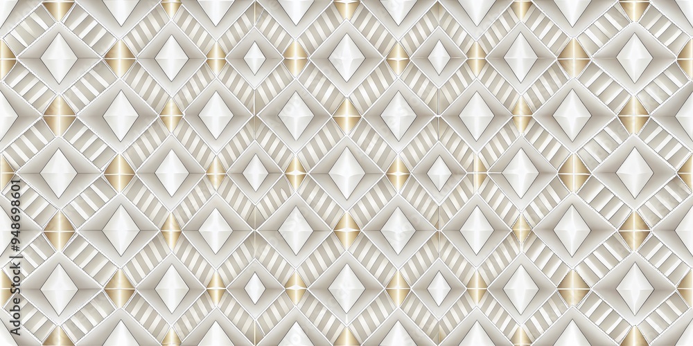 Geometric Diamond Pattern with Gold Accents, Abstract, Background, Pattern