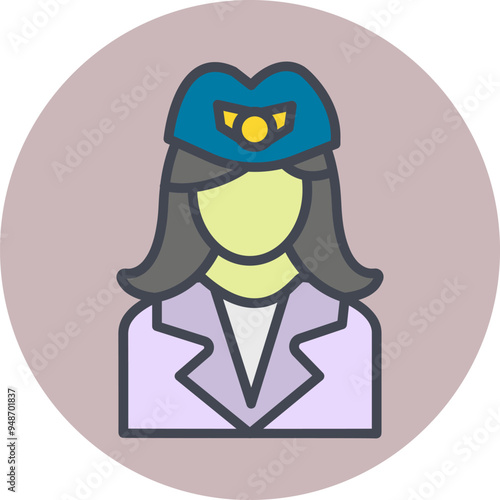 Flight Attendant Vector Icon