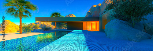 Wallpaper Mural Ein Modernes Haus mit Pool Torontodigital.ca