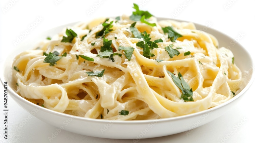 Creamy Fettuccine Alfredo with Parsley Creamy Fettuccine Alfredo with Parsley
