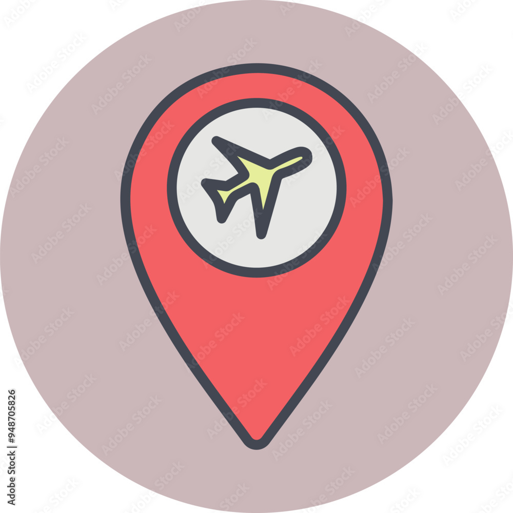 Obraz premium Airport Location Vector Icon
