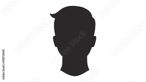 silhouette of a person. avatar for incognito, default profile picture of a person head shape  