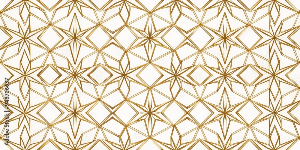 Fototapeta premium Golden Geometric Starburst Pattern, white background, abstract, pattern, geometric , art, design