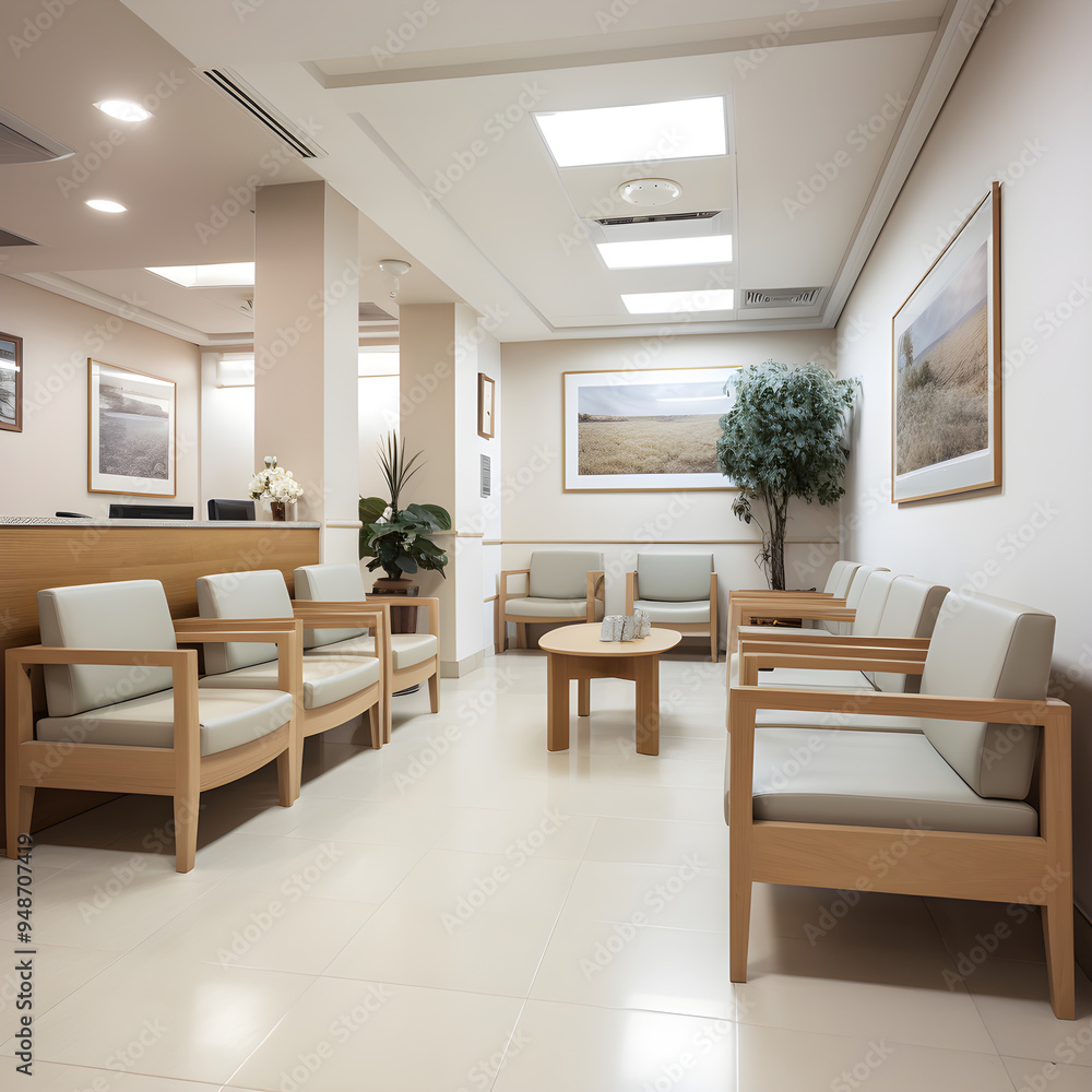 Elegant and Inviting GP Waiting Room Portraying A Soothing Atmosphere Elegant and Inviting GP Waiting Room Portraying A Soothing Atmosphere
