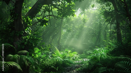 Lush green forest wallpaper