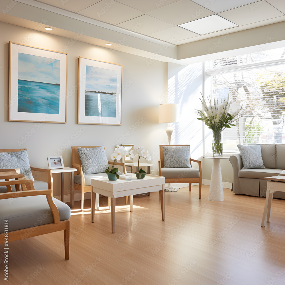 Elegant and Inviting GP Waiting Room Portraying A Soothing Atmosphere Elegant and Inviting GP Waiting Room Portraying A Soothing Atmosphere