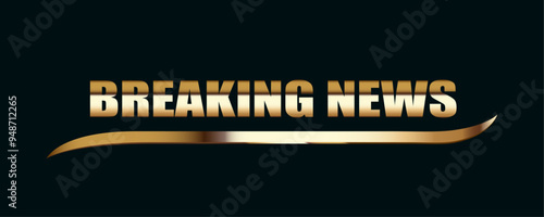 Breaking news. vector illustration. inscription in gold letters on a dark background